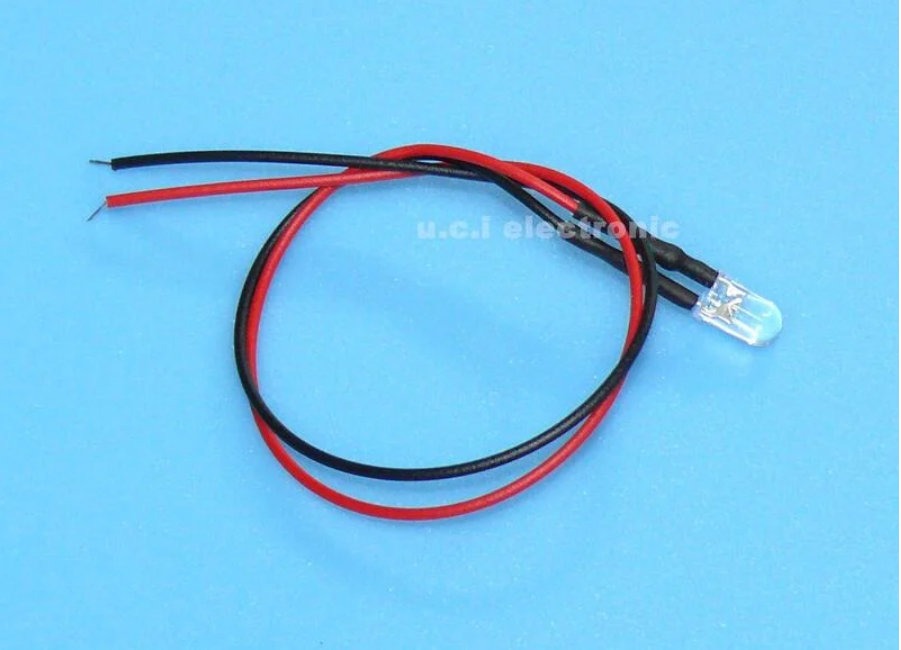 【UCI電子】(二Q-4) 5V6V9V帶線F5信號指示燈 5mm 3mm燈珠LED發光二極體線長20CM