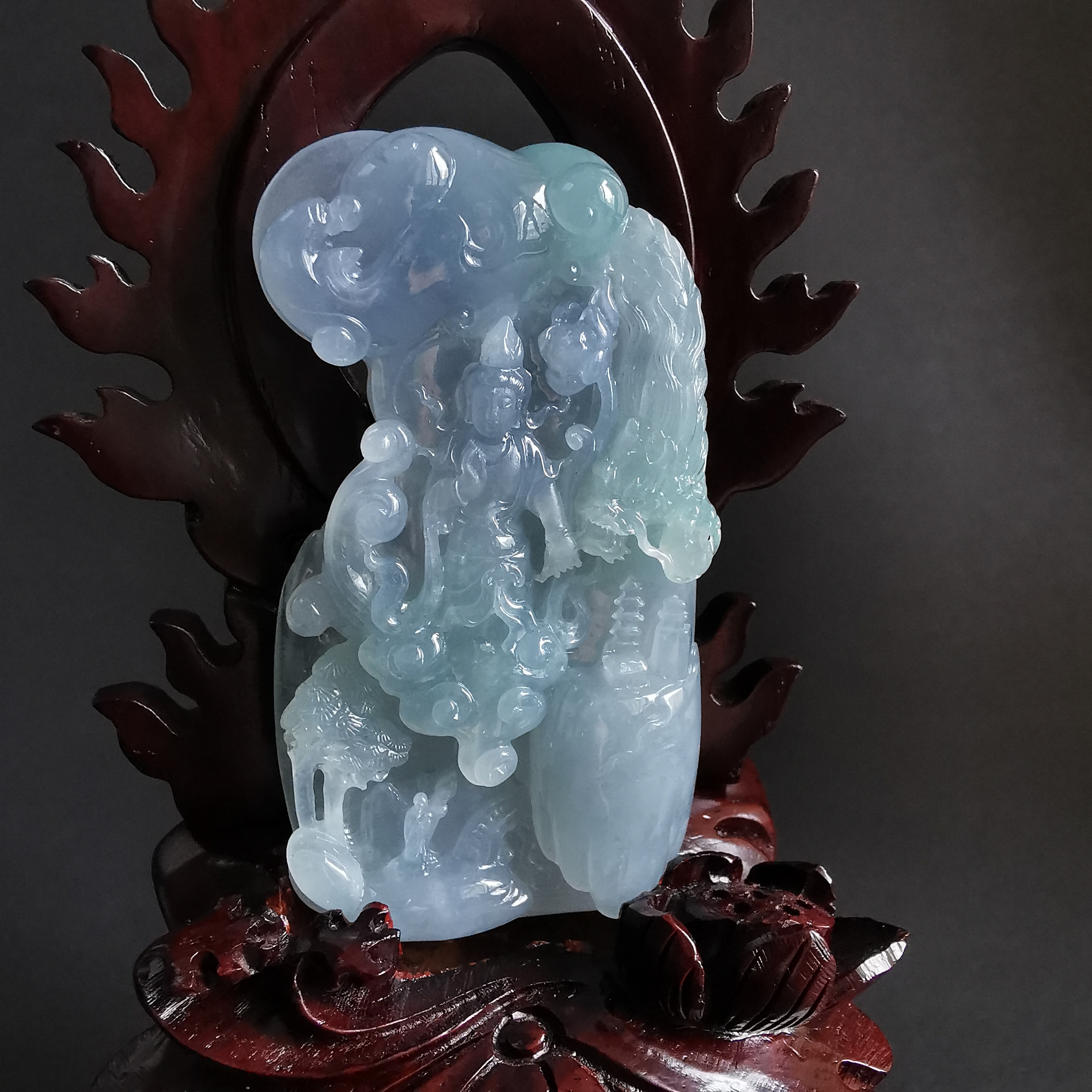 J2039 心誠則靈御龍觀音擺件