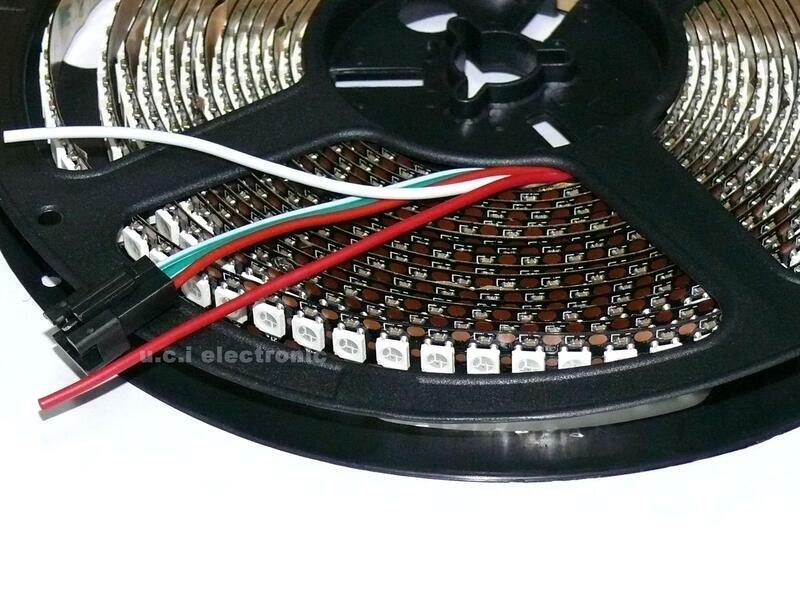 【UCI電子】(X-2) WS2812B 144燈 5米LED 5V全彩燈條5050燈珠內置IC炫彩單點單控軟燈2812