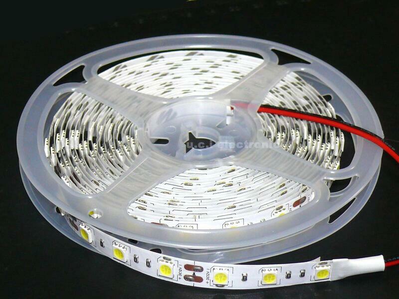 【UCI電子】(18-2) 5050燈條12V 5米 長條形軟燈條七彩LED燈帶裸版
