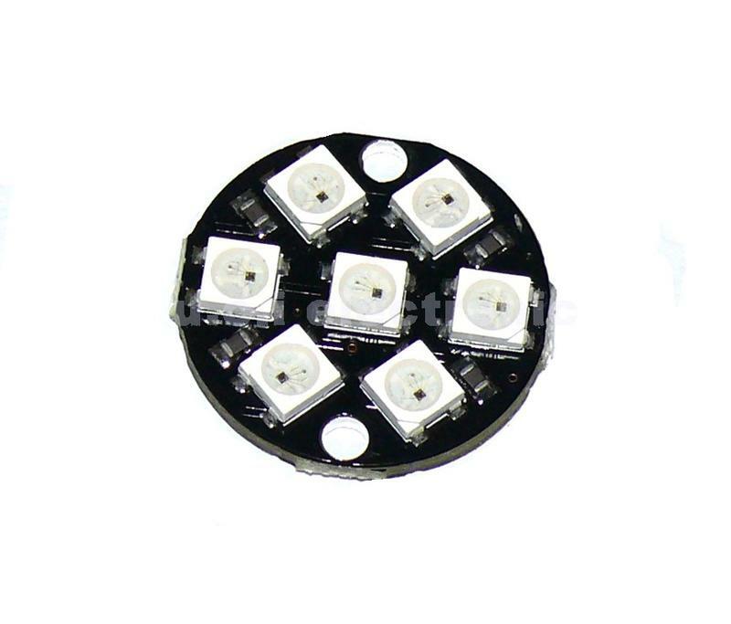 【UCI電子】(W-5) 圓形 7位 WS2812 B 5050 RGB LED 內置全彩驅動彩燈 圓形開發板