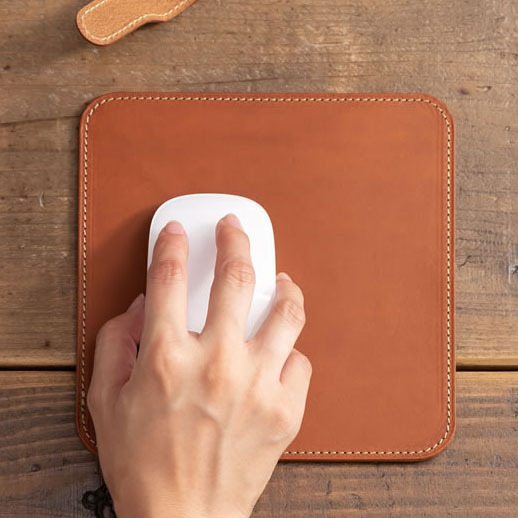 歐式復古真皮滑鼠墊