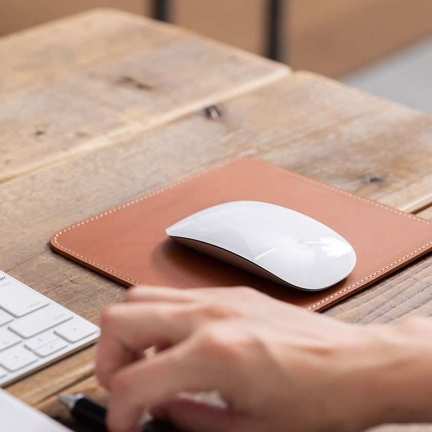 歐式復古真皮滑鼠墊