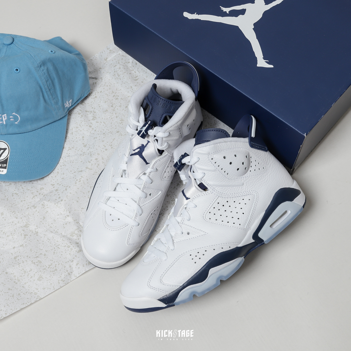 男鞋NIKE AIR JORDAN 6 Midnight Navy AJ6 男鞋午夜藍藍白籃球鞋