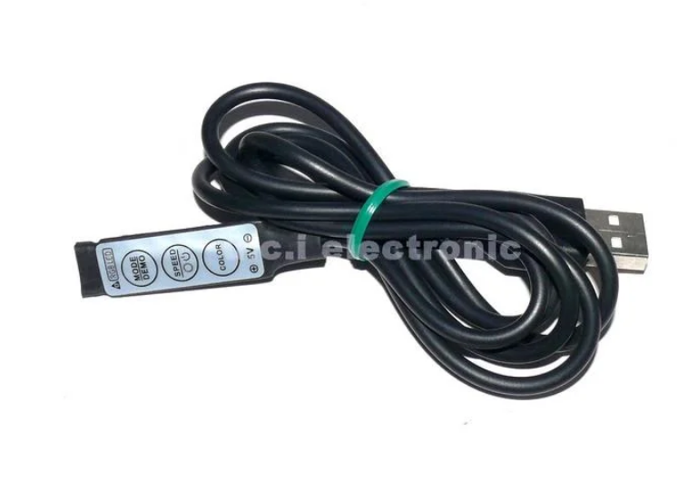 【UCI電子】(18-2-24) USB迷你3鍵七彩LED燈條RGB控制器 mini三鍵5V手動調光燈帶控制器