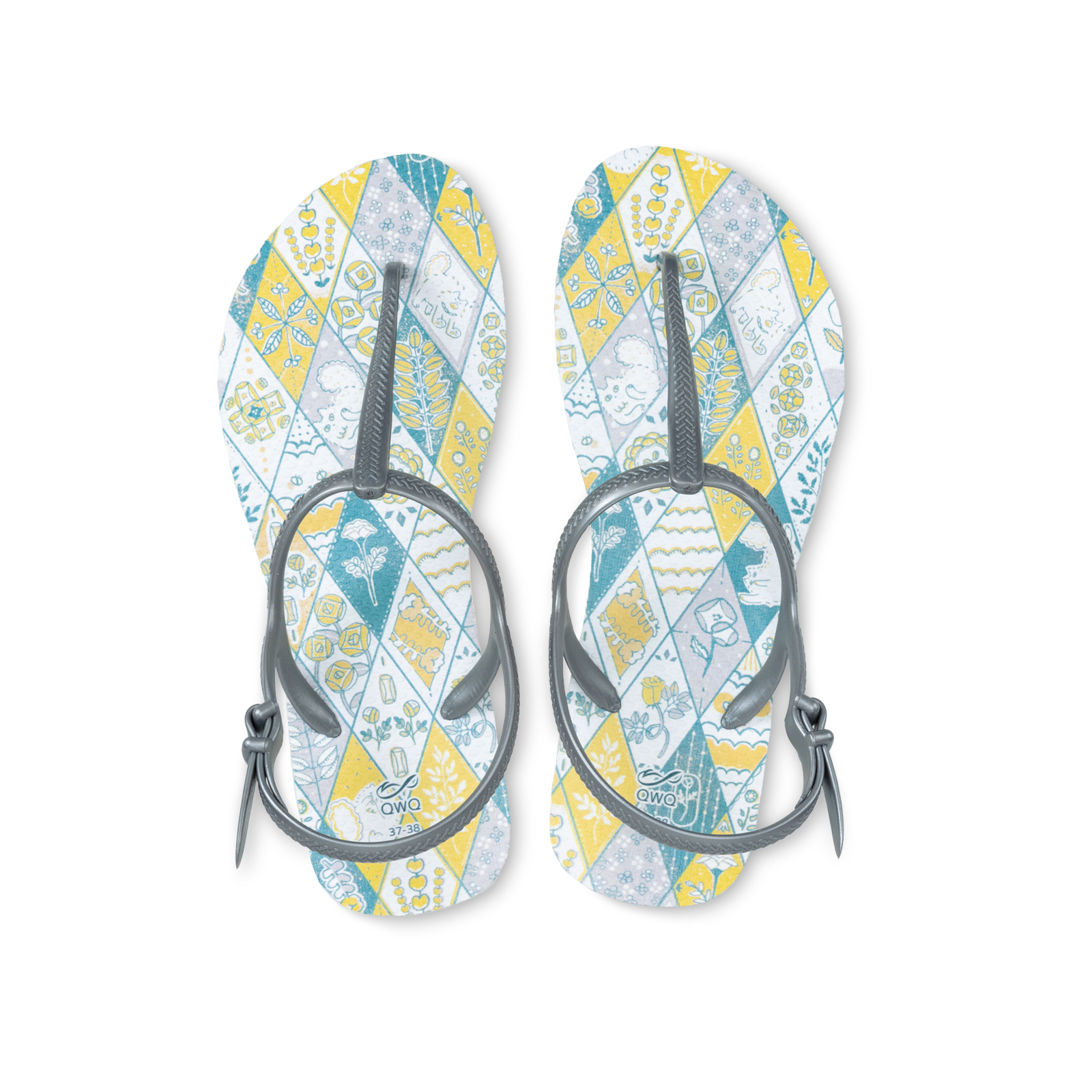 露台上的波麗-谷津玫瑰園- 女款綁帶T字涼鞋 銀河灰 腳型修長款