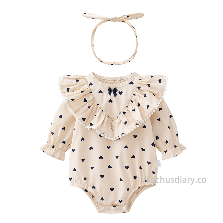 2022 花邊領愛心包屁衣