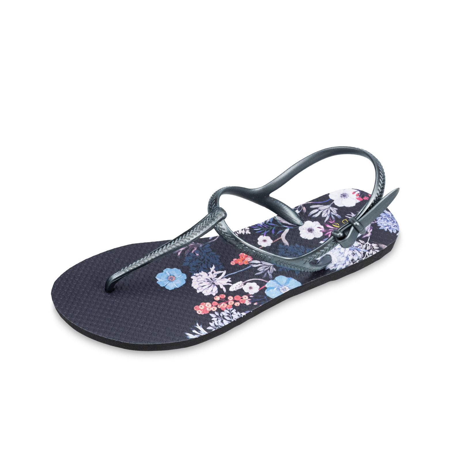 露台上的波麗-帝王開普敦- 女款綁帶T字涼鞋 曜石黑 腳型修長款