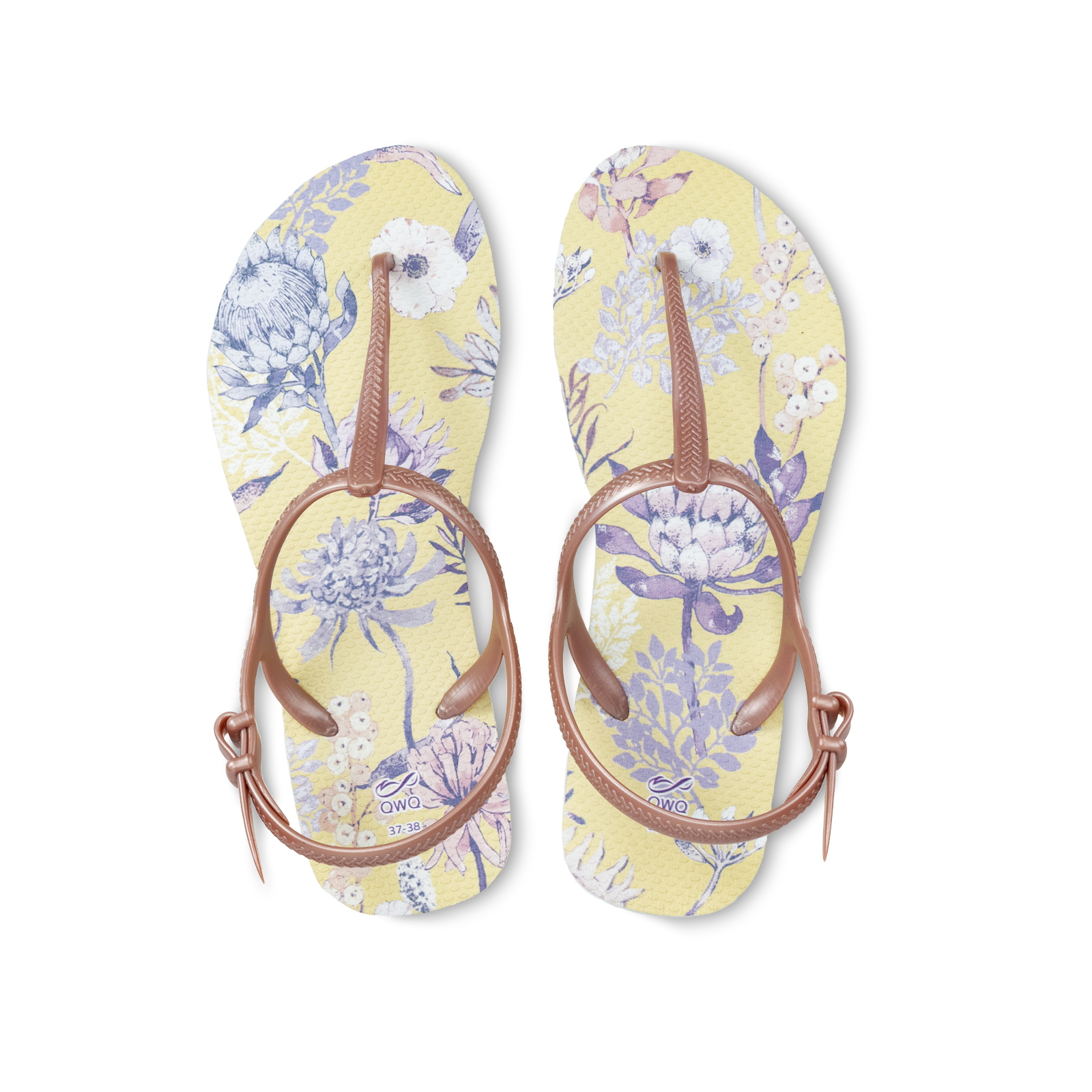 露台上的波麗-皇后普蒂亞- 女款綁帶T字涼鞋 薔薇金 腳型修長款