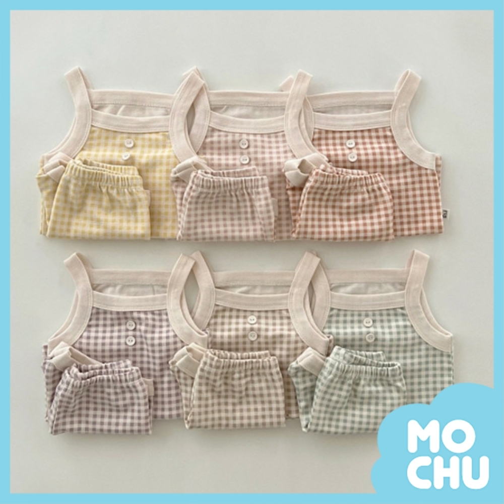 格子吊帶背心套裝(六色)