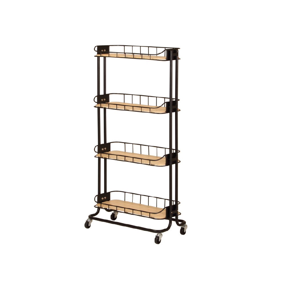 【日本KOEKI】工業風四層收納推車 BCR-640（BK）