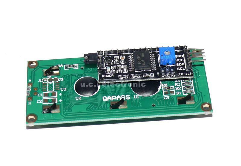 【UCI電子】(X-4)已焊好 LCD1602A IIC I2C 黃綠屏 藍屏 5V背光 LCD 1602顯示模組