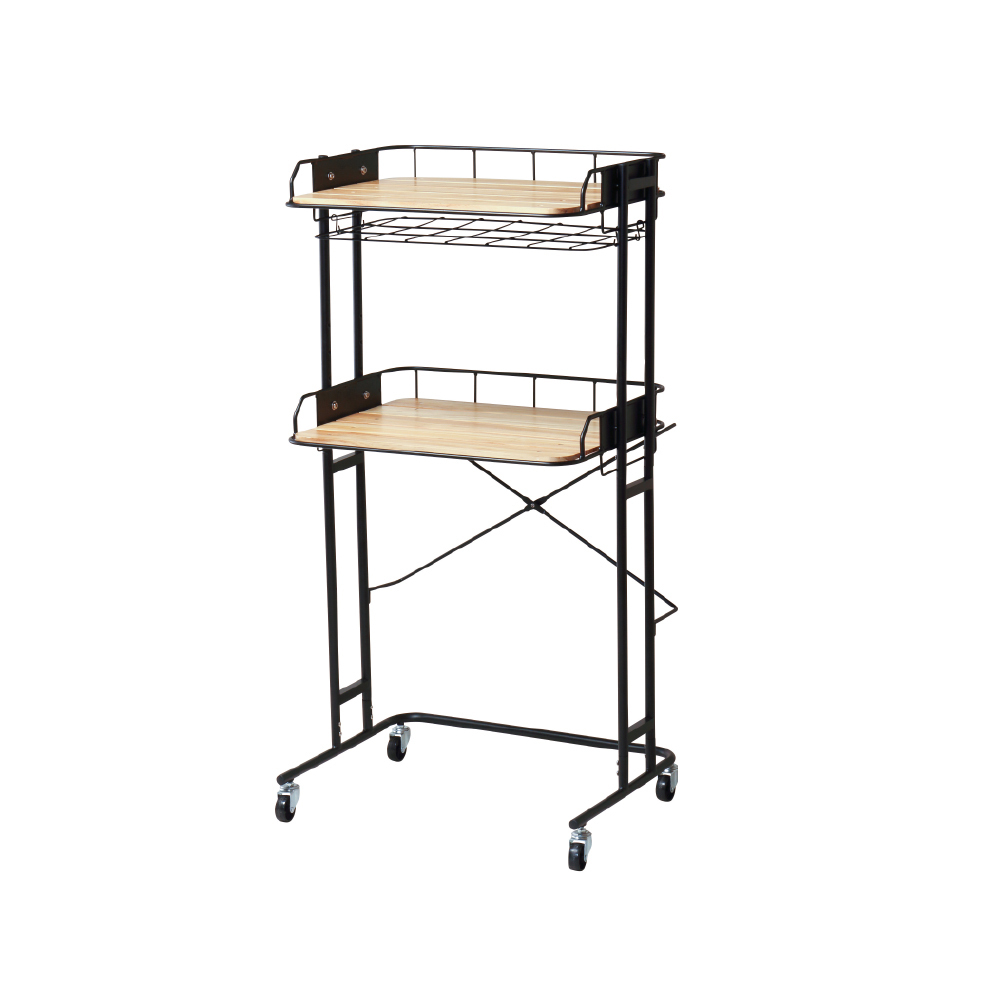 【日本KOEKI】工業風可調式雙層儲物推車 BCKR-620（BK）