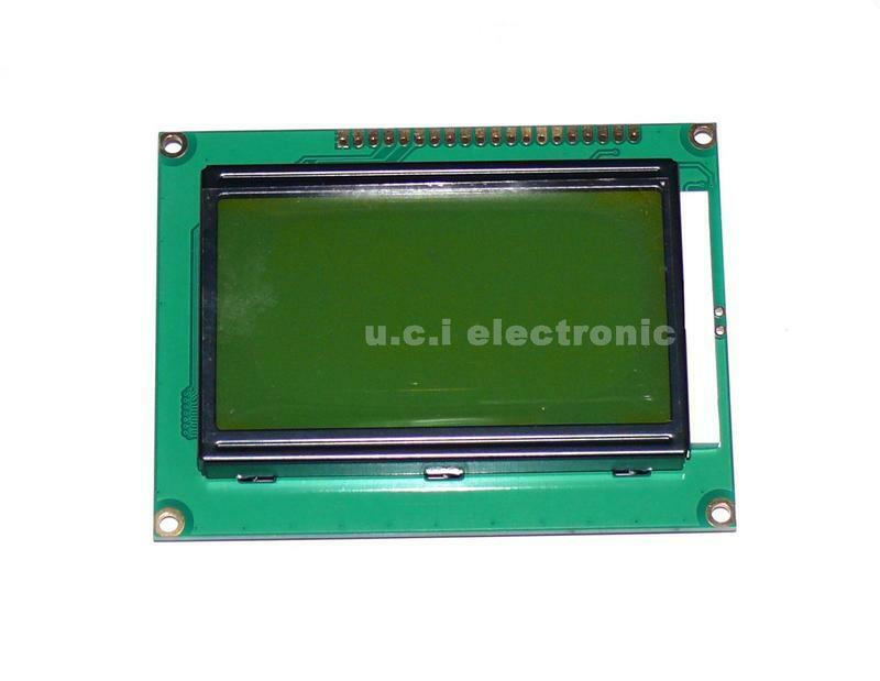 【UCI電子】(X-4) LCD 12864 128*64 繪圖型 黃綠屏 液晶顯示 通用 ST7920 附排針