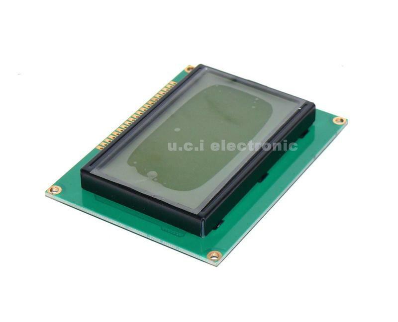 【UCI電子】(X-4) LCD 12864 128*64 繪圖型 黃綠屏 液晶顯示 通用 ST7920 附排針
