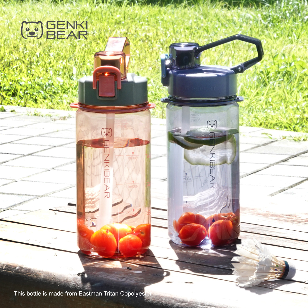 GENKI BEAR 夏韻Tritan大容量1000ml 水壺/紅色/藍色