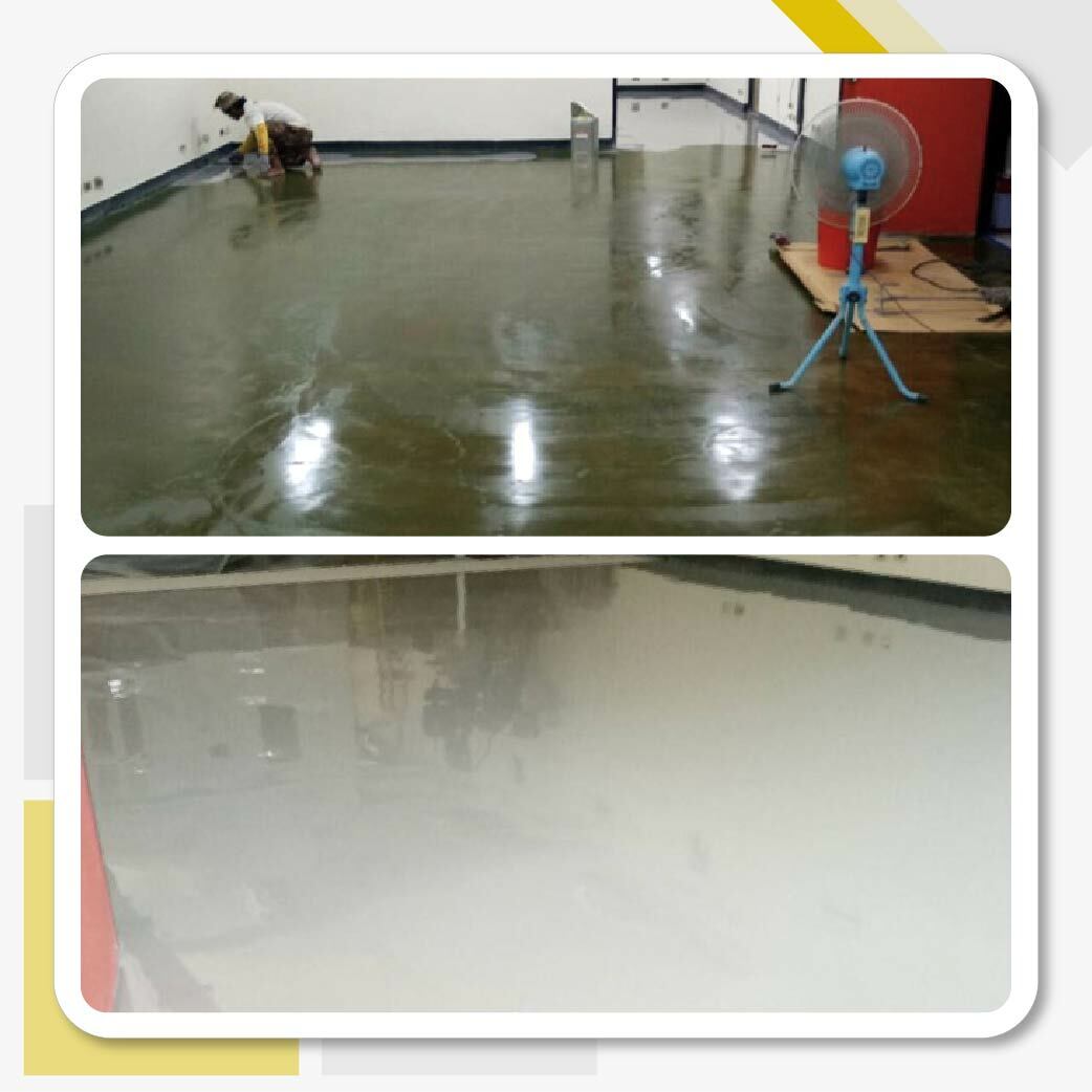 高雄中山大學實驗室地坪工程，使用南寳漆的910ABT 無溶劑環氧流展型地坪面漆、915ABM2 經濟型環氧流展地坪中塗漆產品。