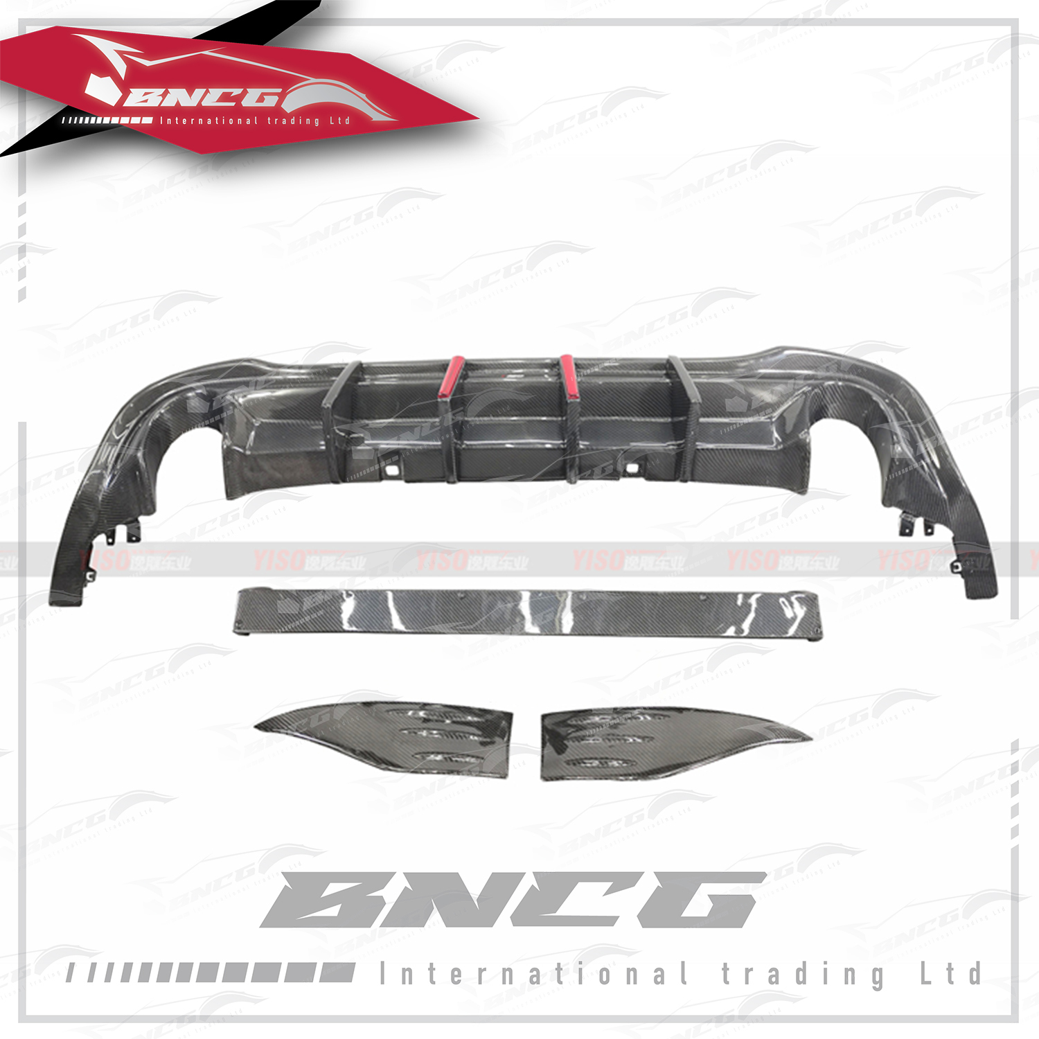 福斯 Volkswagen Golf 8 GTI 碳纖維 外觀件 空力套件 Yiso V3款 後下巴 後導流 含包角