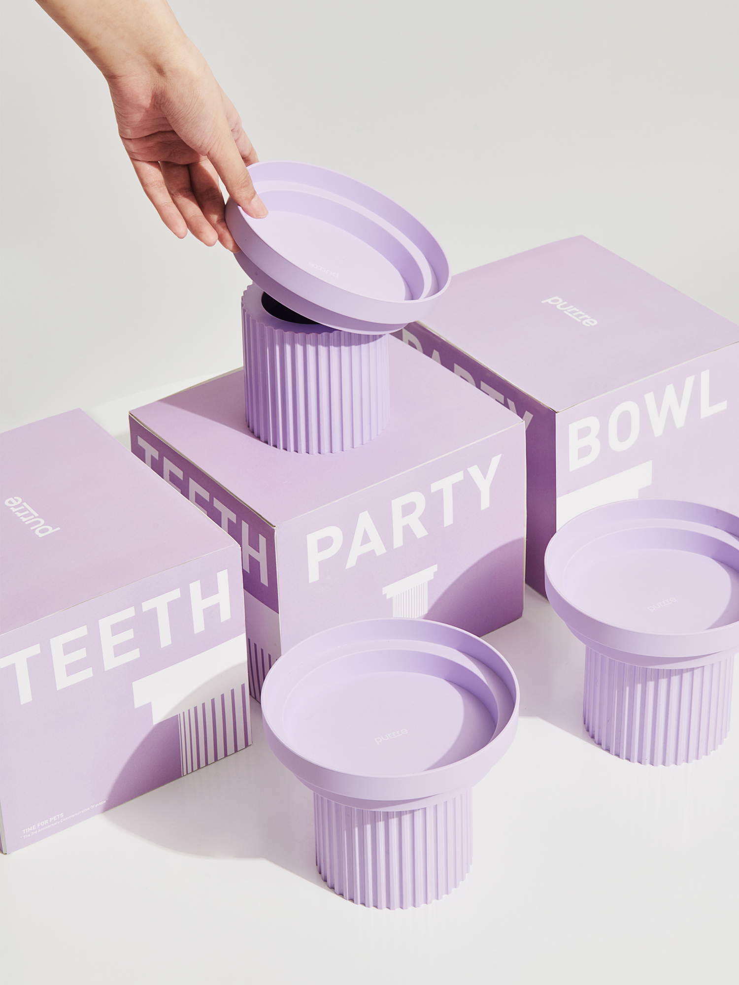 Purrre- 齒間派對小食碟&大食碗〖限定色-太空紫〗