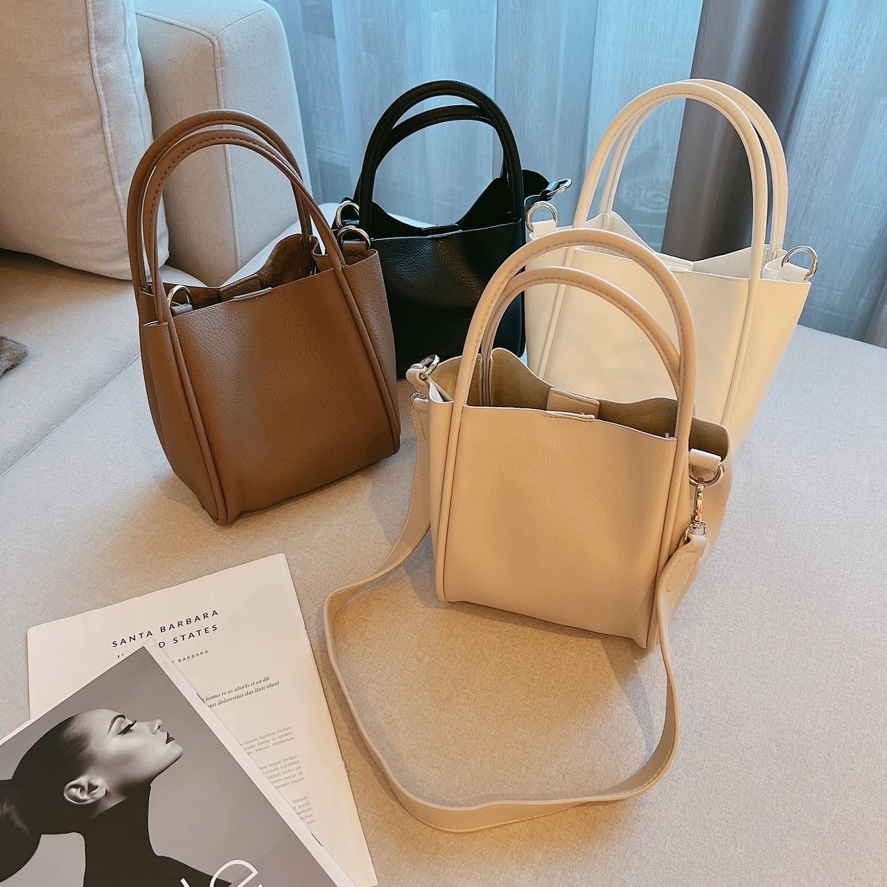 韓系素雅菜籃子包中包/四色