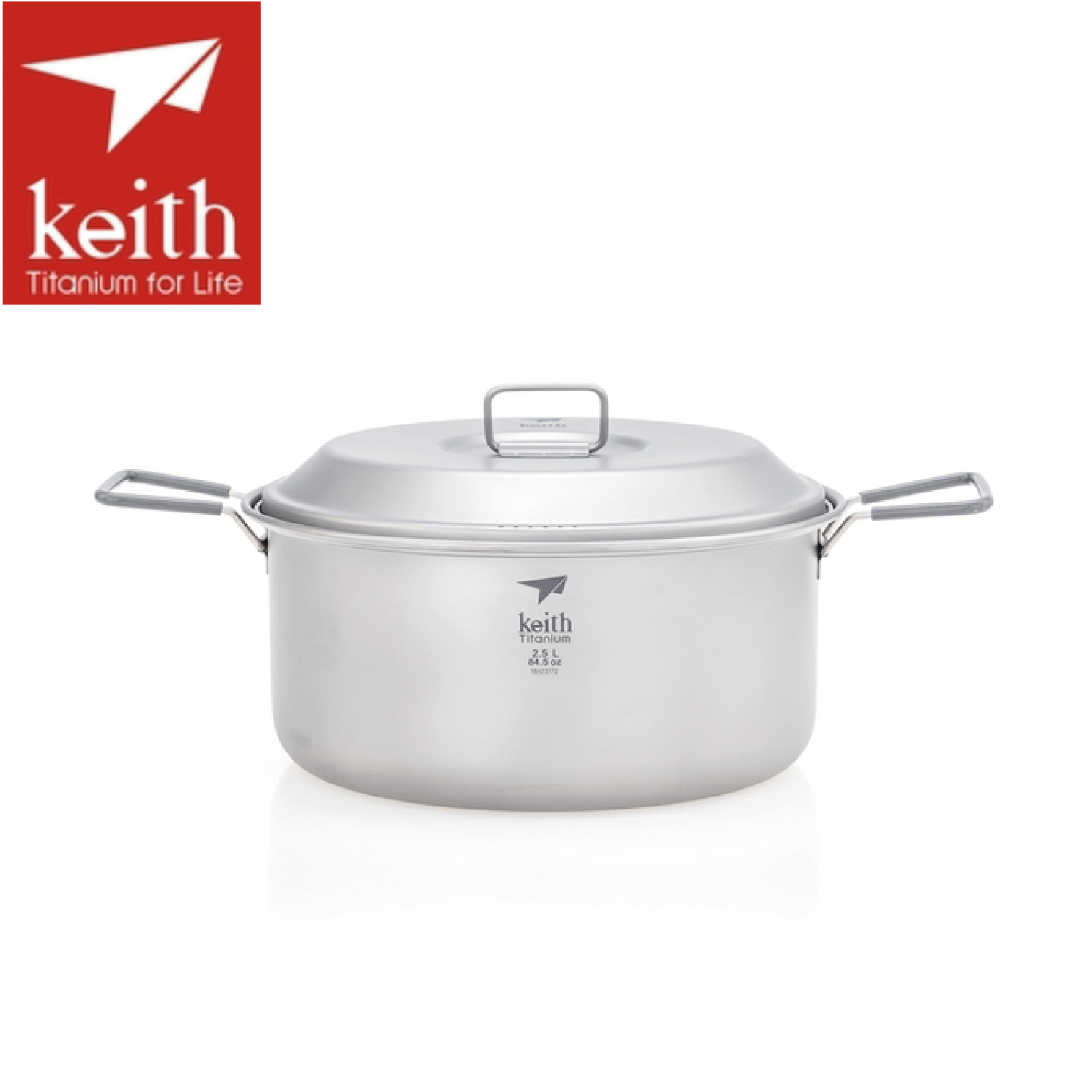 Keith 鎧斯 純鈦折疊握把湯鍋 附收納袋 2500ml 折疊收納/鍋具/野炊/登山露營51KEITI6018