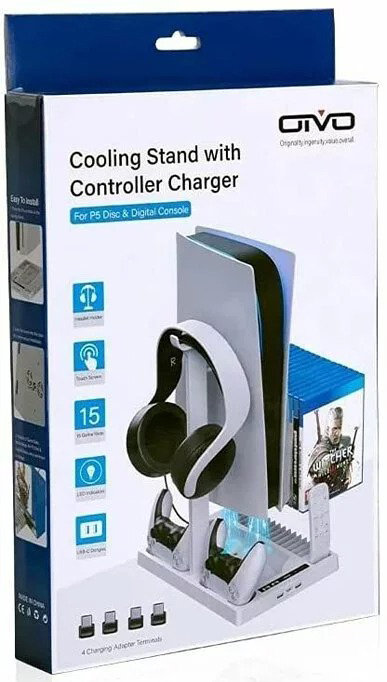 PS5 OIVO 主機散熱充電多功能直接架 白 (數位版可用)