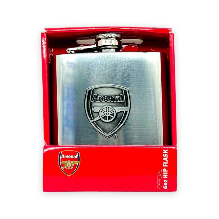 阿仙奴銀色會徽金屬酒壺