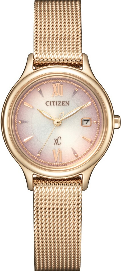 萬年鐘錶 - Citizen 星辰錶  XC   亞洲限定版玫瑰金光動能女錶   EW2635-54W 錶徑28MM
