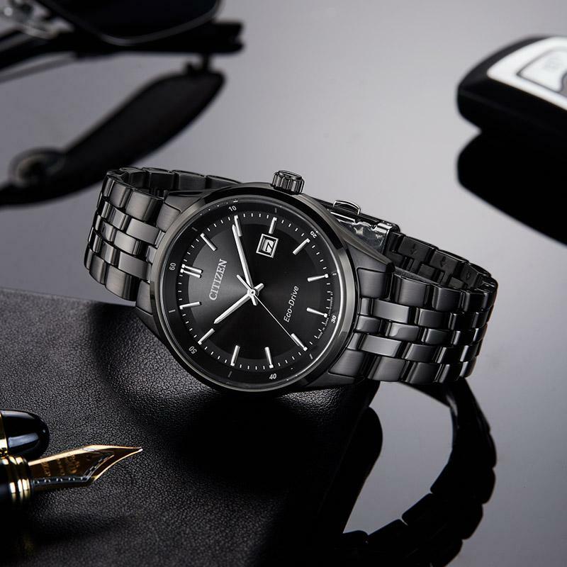 萬年鐘錶 - Citizen 星辰錶  光動能系列  全黑商務系不鏽鋼男錶 BM7565-80E  錶徑41MM