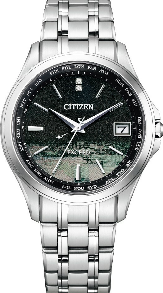 萬年鐘錶 - Citizen 星辰錶  EXCEED系列 冬夜流星面盤鈦金屬光動能電波萬年曆男錶 CB1080-52F 錶徑38MM