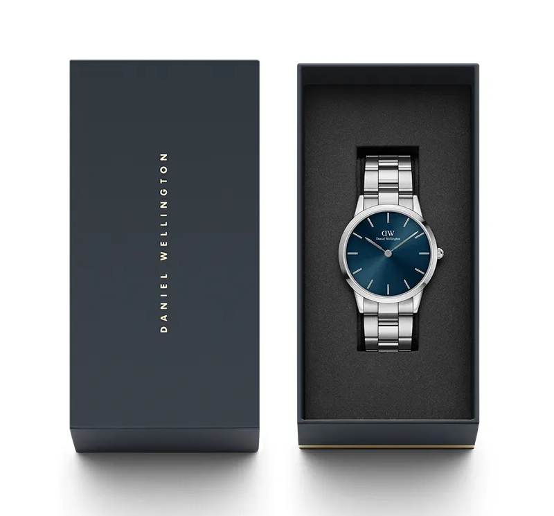 萬年鐘錶 - DW - Daniel Wellington   ICONIC LINK 系列  錶徑 : 40mm  藍面經典簡約時尚男錶  DW00100448