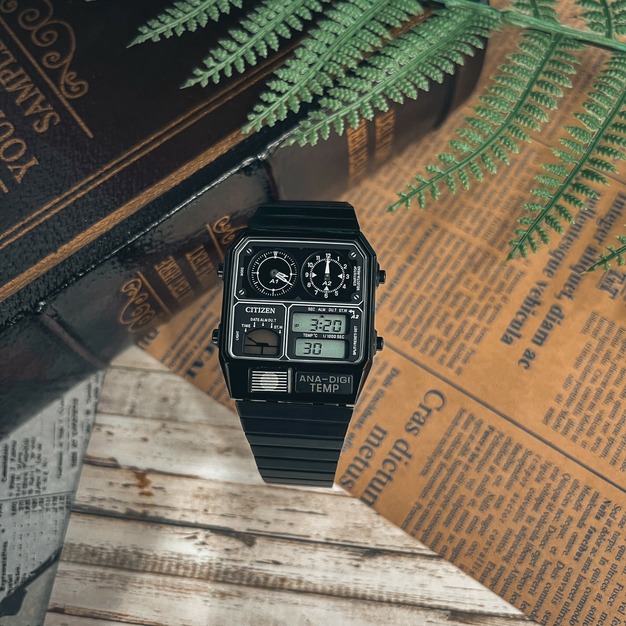 【CITIZEN 星辰】金屬復刻數位雙顯腕錶 JG2105-93E 32.5mm  現代鐘錶