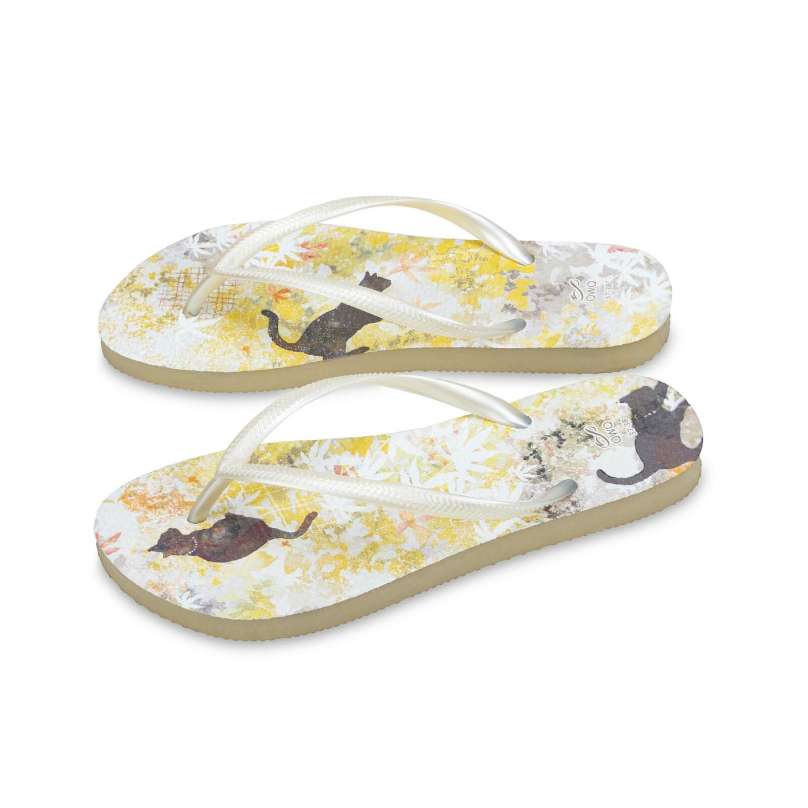 露台上的波麗-平等院 女款細帶人字夾腳拖鞋 沙金色