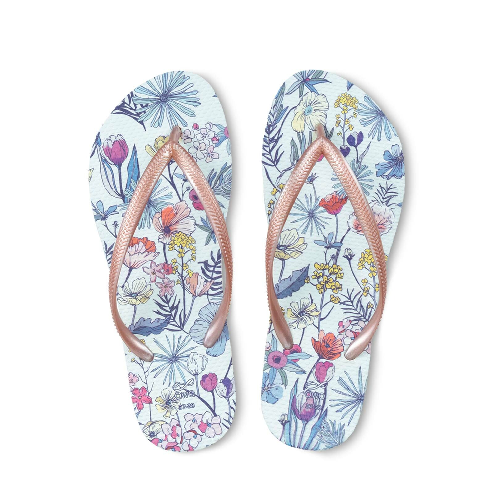 露台上的波麗-淡水色 女款細帶人字夾腳拖鞋 粉金