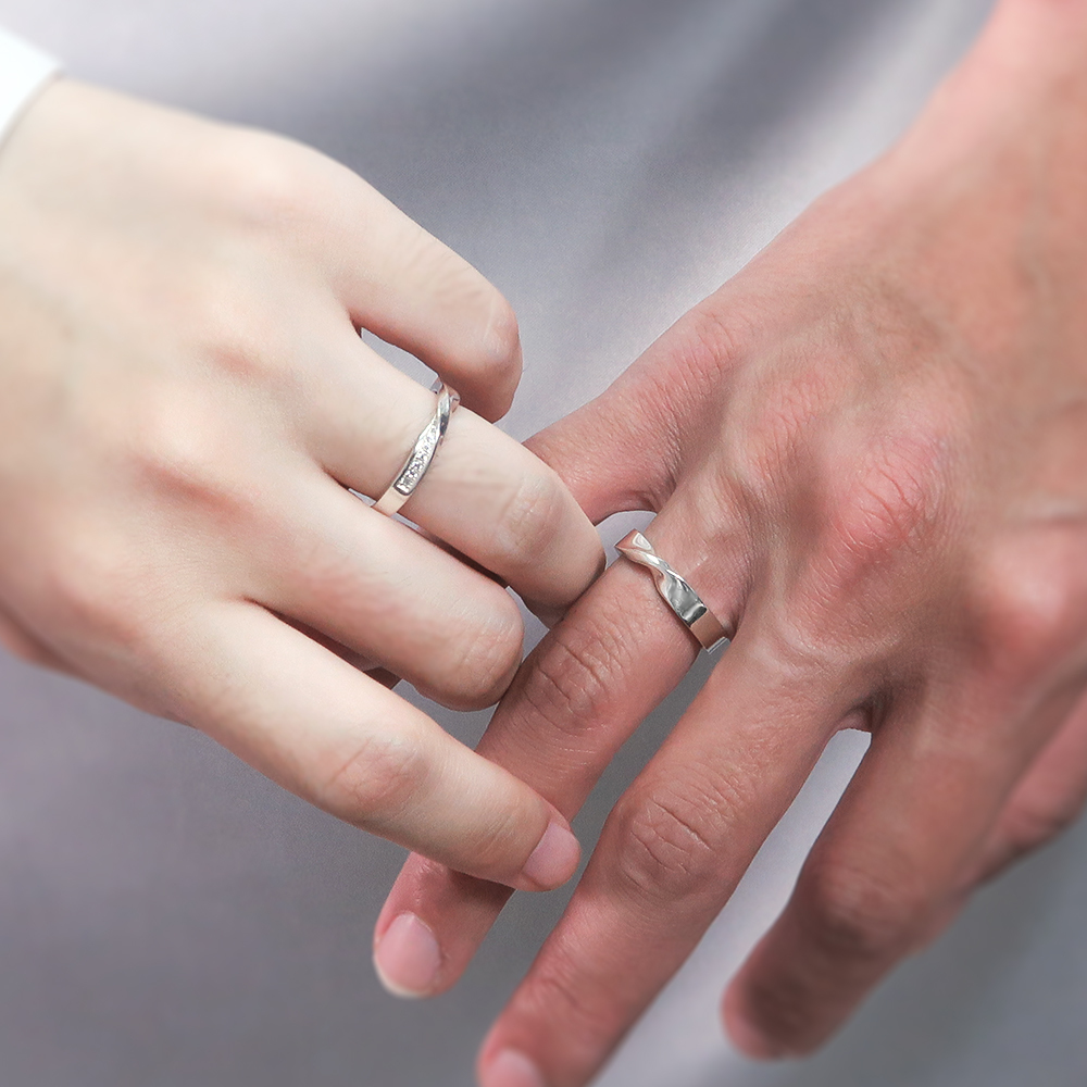 莫比烏斯 對戒組 情侶款 刻字訂製 925純銀戒指 情侶對戒 指紋戒指