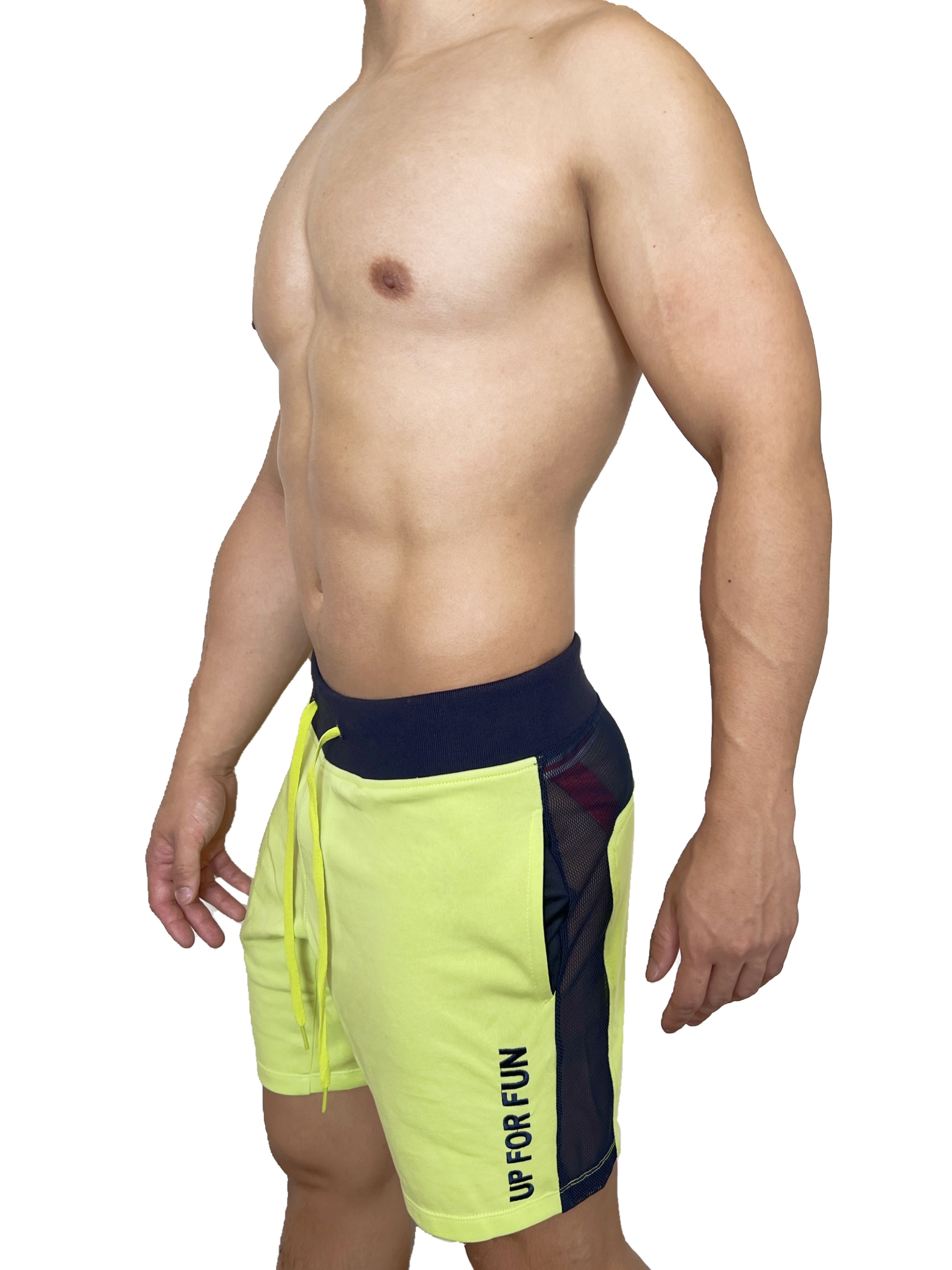 UP For Fun 棉短褲 牛油果綠/透視藍