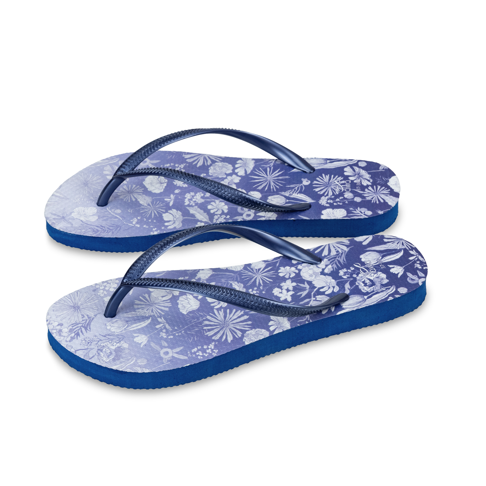 露台上的波麗-復古琉璃紺 女款細帶人字夾腳拖鞋 藏青色