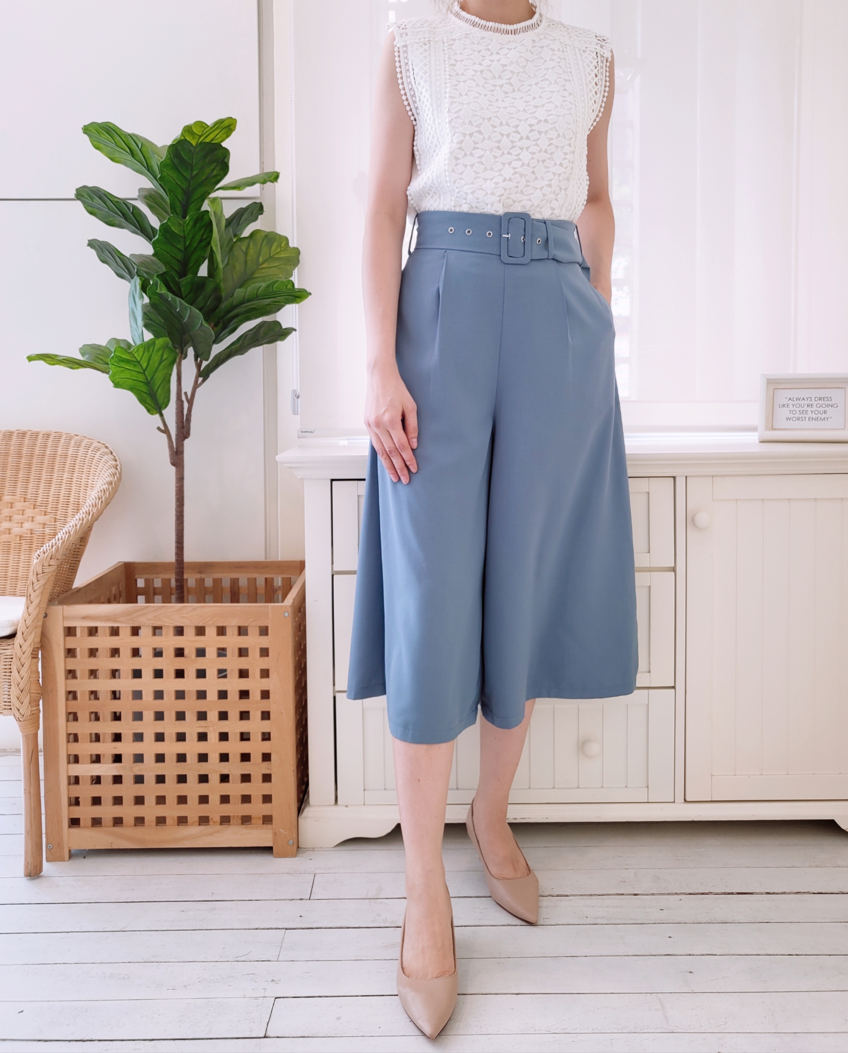 BELTED MIDI CULOTTES