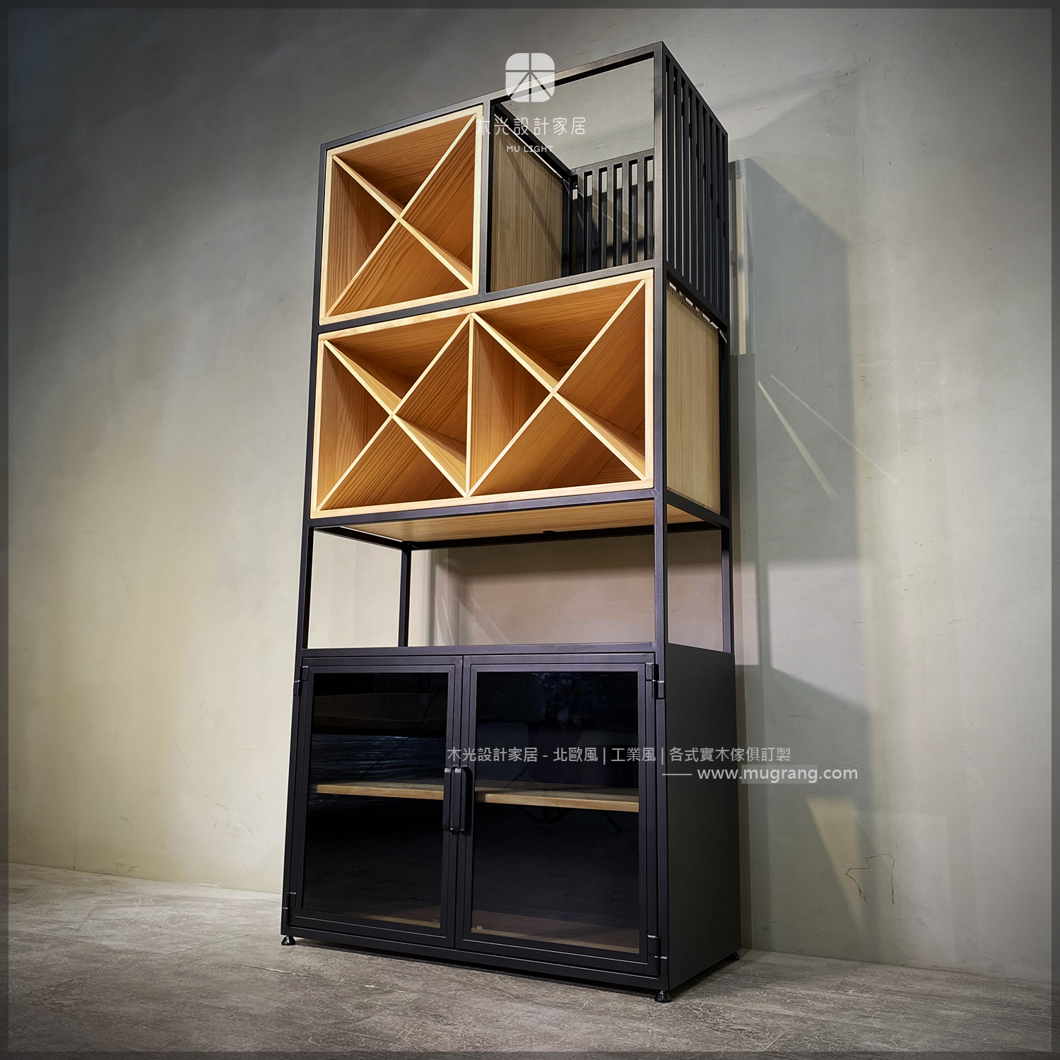 台灣製-收納多格木箱酒櫃架|可訂製