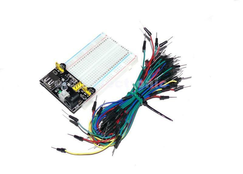 【UCI電子】 400孔 麵包板 + 麵包板 電源模組 + 65條麵包板連接線 三件組