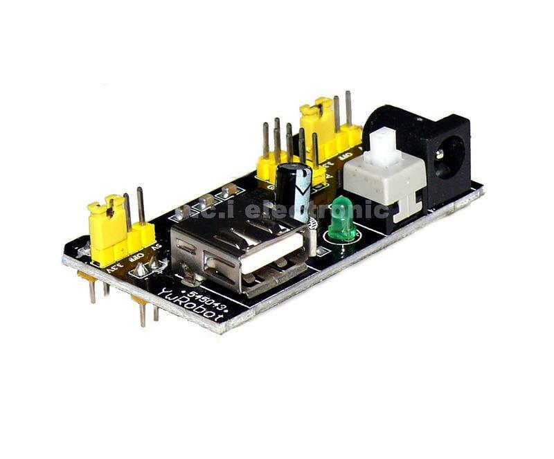 【UCI電子】(22) 麵包板電源模組 專用 輸入 6-12VDC 輸出 3.3 及 5VDC 附USB接口 指示燈