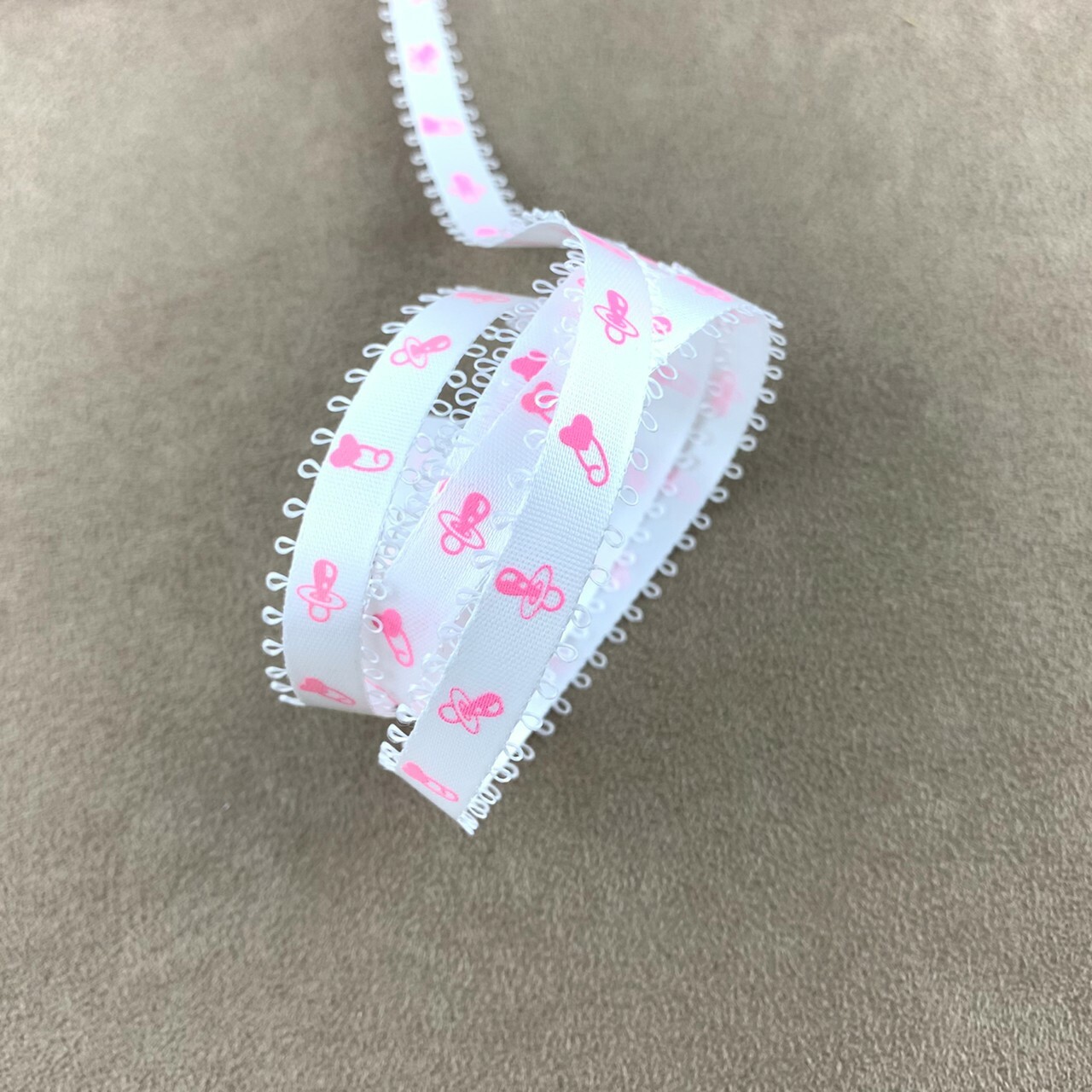 奶嘴別針緞帶/花耳緞面/10mm