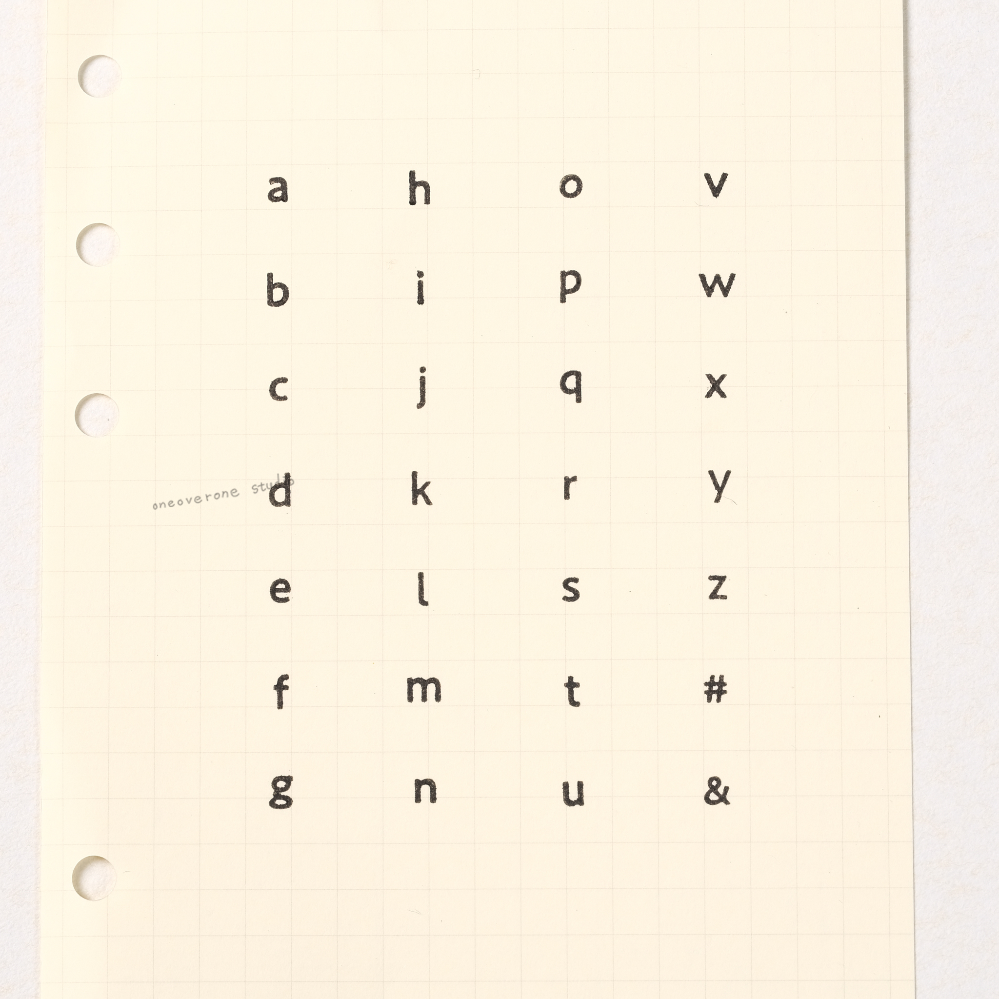 (售完絕版) <黑體> a~z 小寫英文字母棒 膠版印章｜一分之一工作室 臺灣