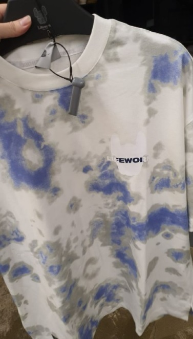 [S] LIFEWORK TIE DYE LEFT CHEST BLANK LOGO TEE,BLUE, LW222TS60024 [FINAL SALE] (SLW74)