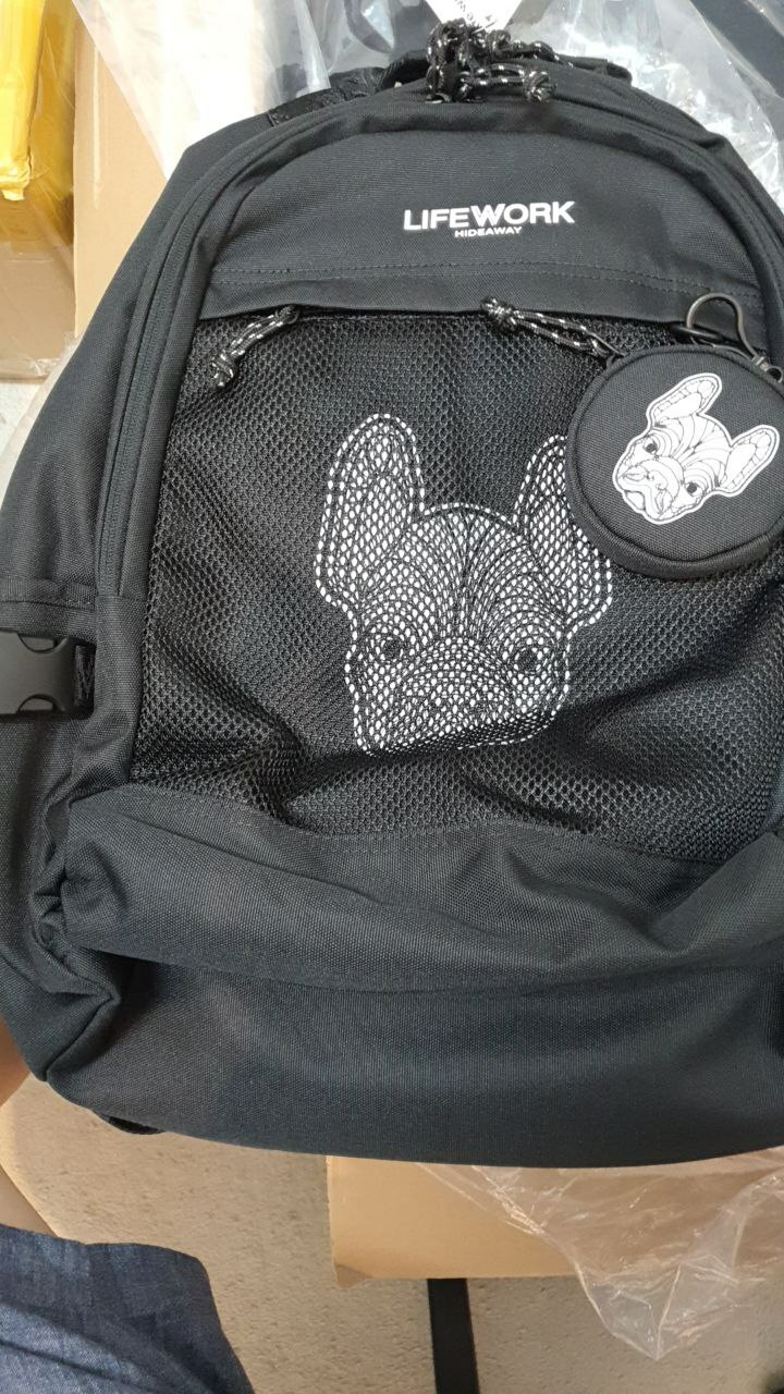 [S] LIFEWORK DAILY MESH POCKET BACKPACK, BLACK, LW225BG00640 (SLW79)