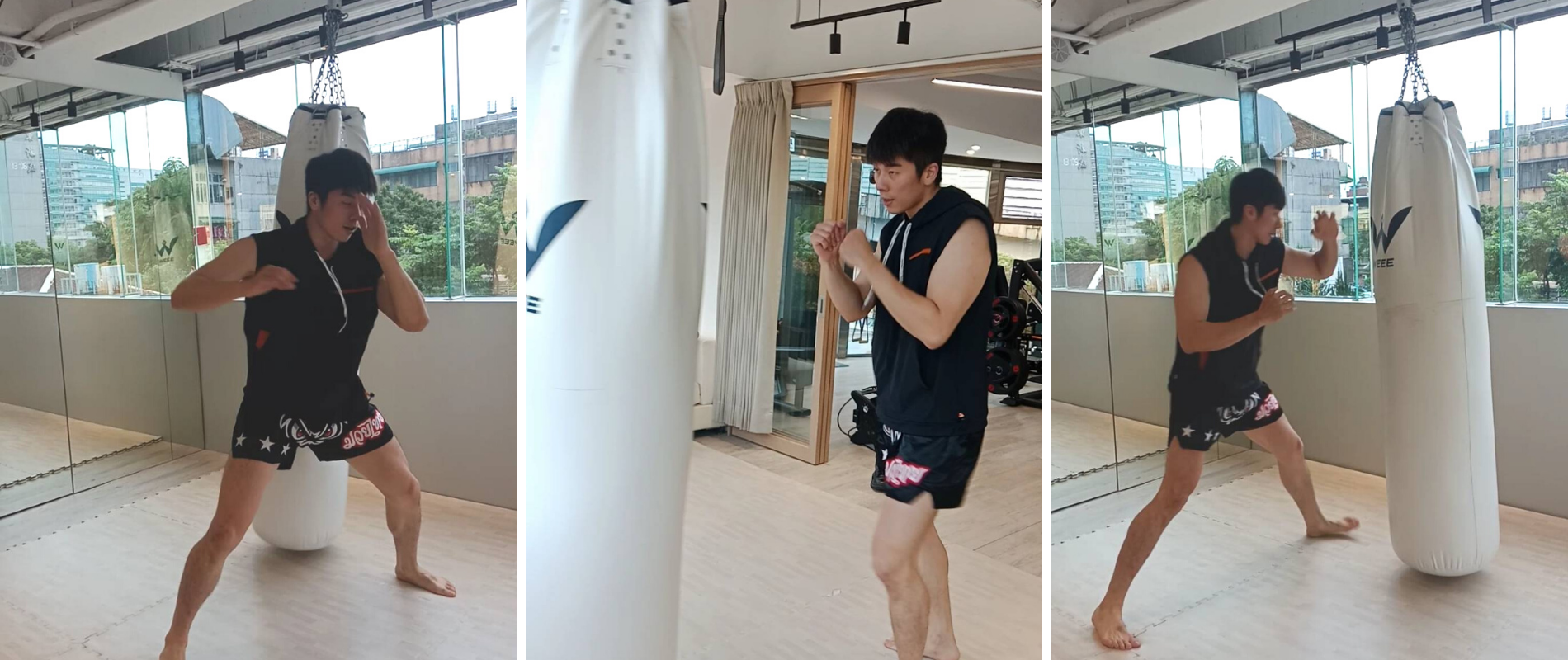 健身教練示範泰拳