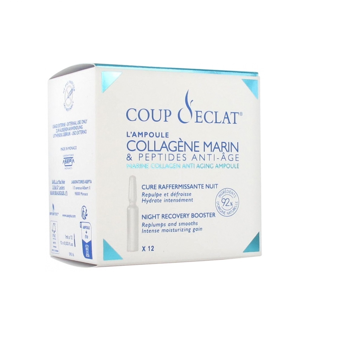 Coup D'eclat 海洋骨膠原青春還原安瓶精華（2ml x 12支）