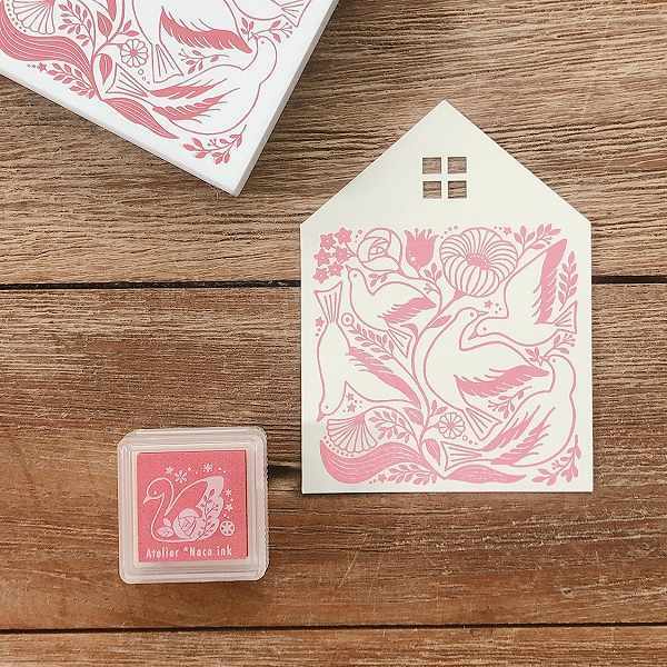 花與鳥 田口奈津子聯名 木製印章｜日本KODOMO NO KAO