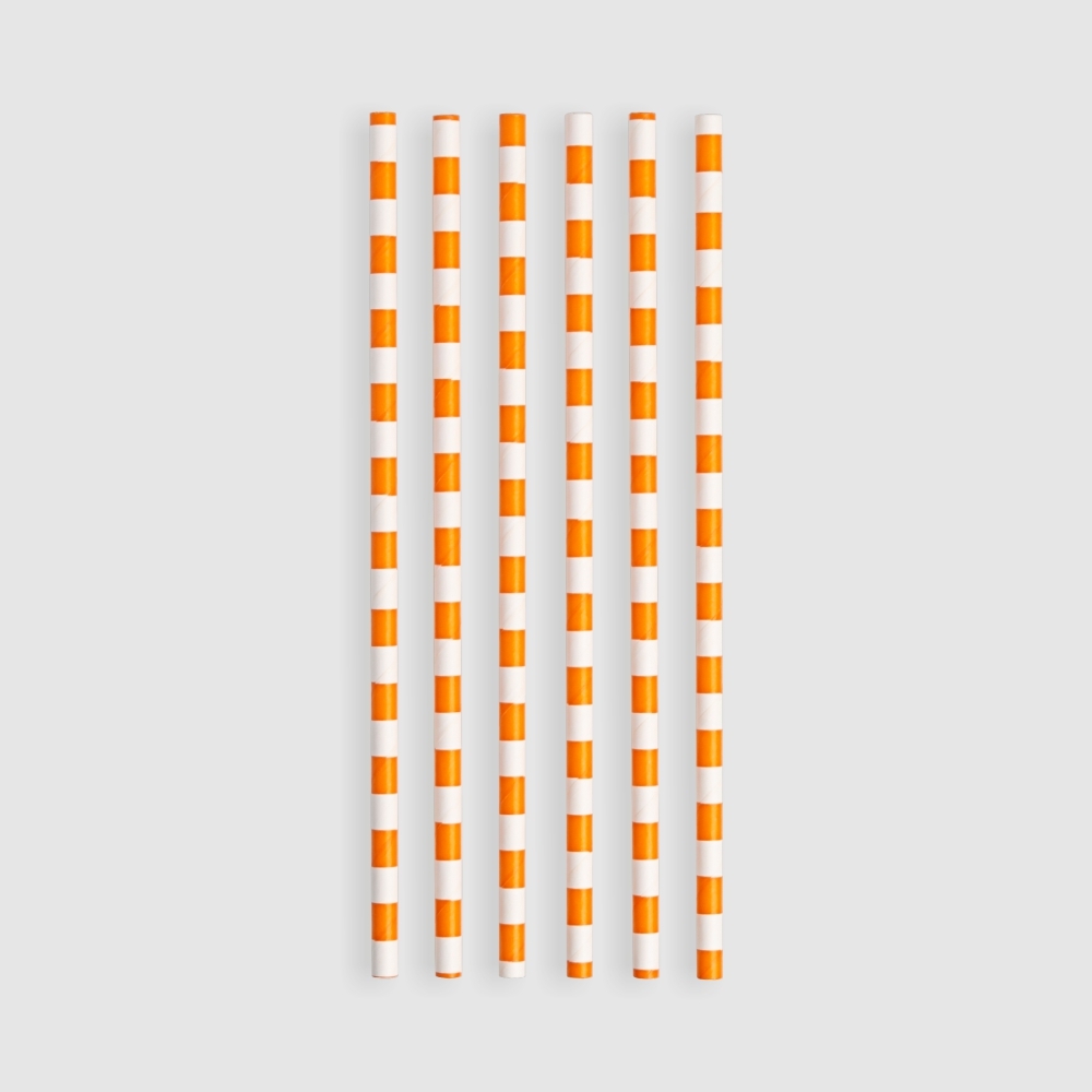 紙吸管 6mm 橘色