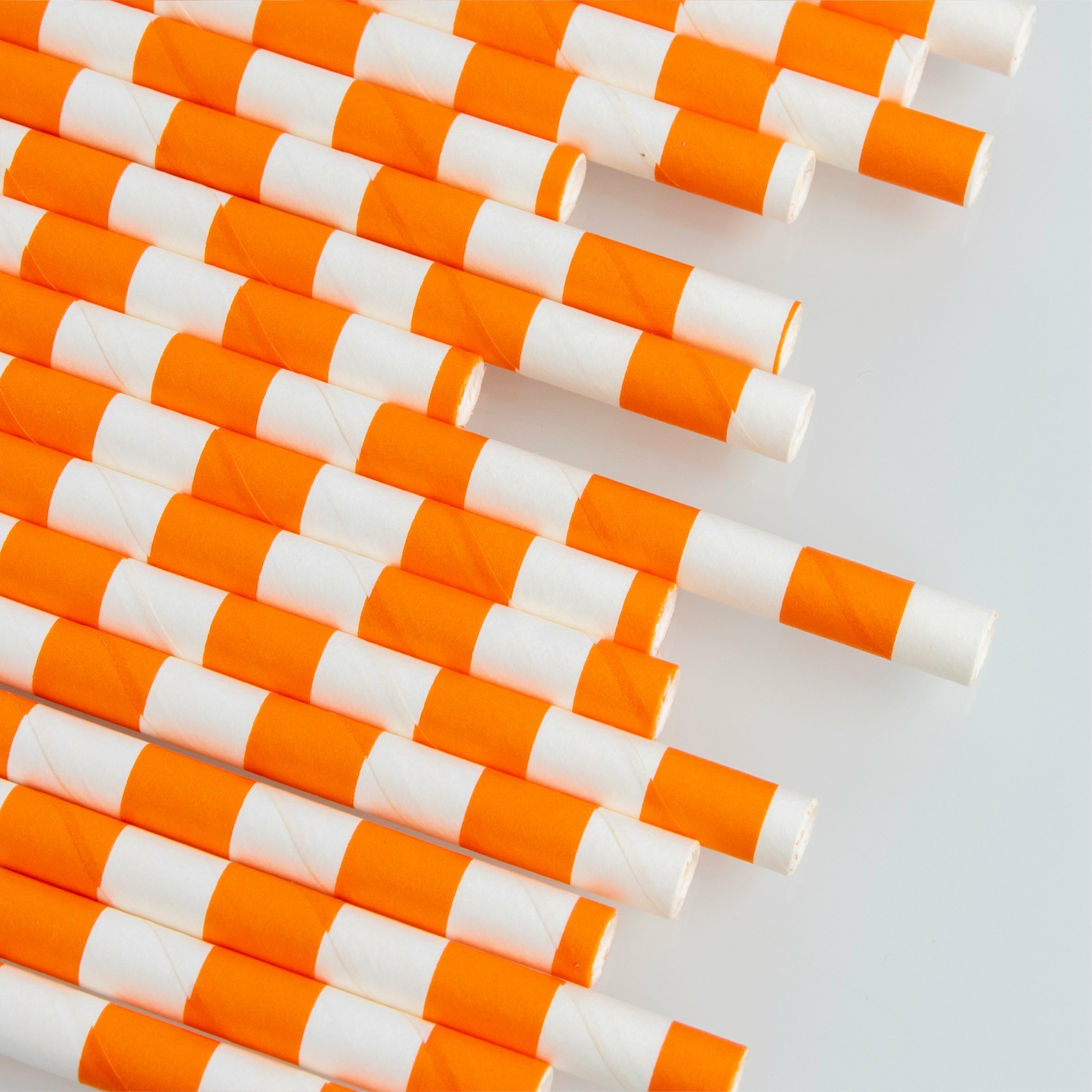紙吸管 6mm 橘色